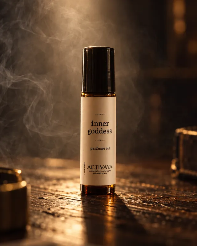 Inner Goddess perfume oil in smoke